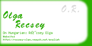 olga recsey business card